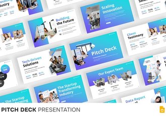 渐变风格商务团队展示PPT模板 - 顶尖PPT