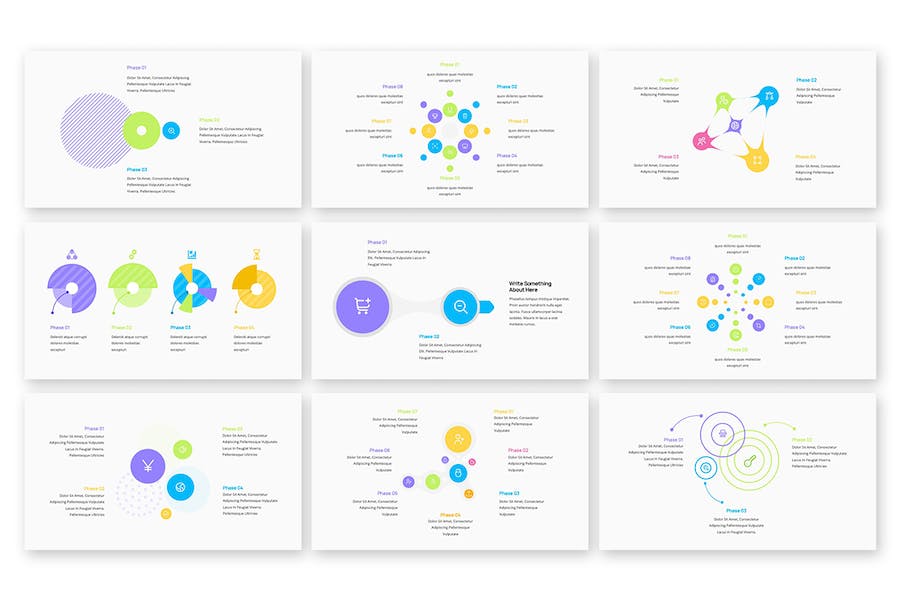 电子科技数据信息图表Keynote模板 - 顶尖PPT