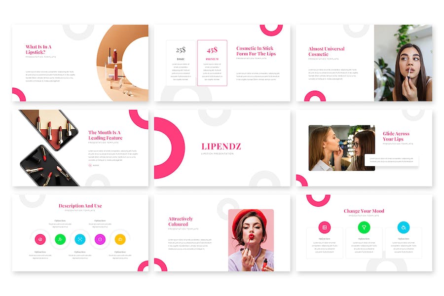 女性美妆化妆品产品展示介绍PPT模板 - 顶尖PPT