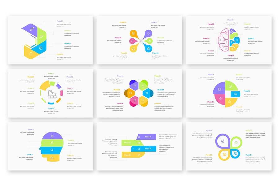 电子科技数据信息图表Keynote模板 - 顶尖PPT