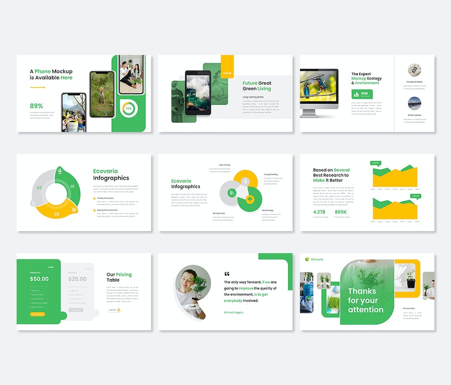 生态环境保护绿色可持续发展PPT模板 - 顶尖PPT