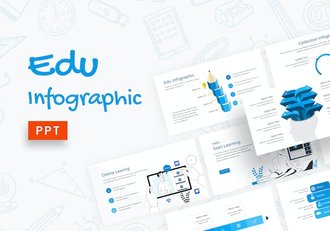 教育培训课程学习信息图表PPT模板 - 顶尖PPT