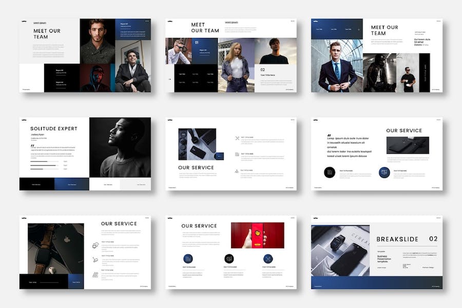 冷色调商业数据分析汇报战略规划keynote模板 - 顶尖PPT