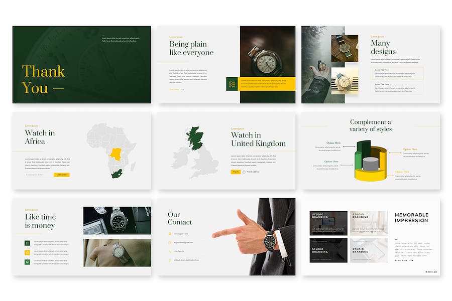 男士手表介绍keynote模板 - 顶尖PPT