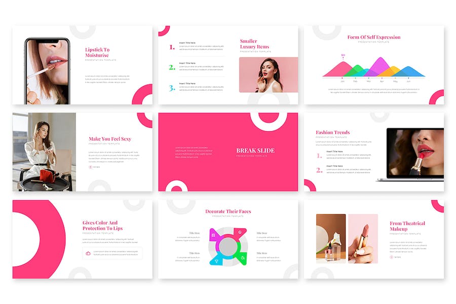 女性美妆化妆品产品展示介绍PPT模板 - 顶尖PPT