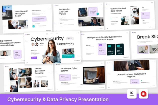 网络安全和数据隐私PowerPoint模板 - 顶尖PPT