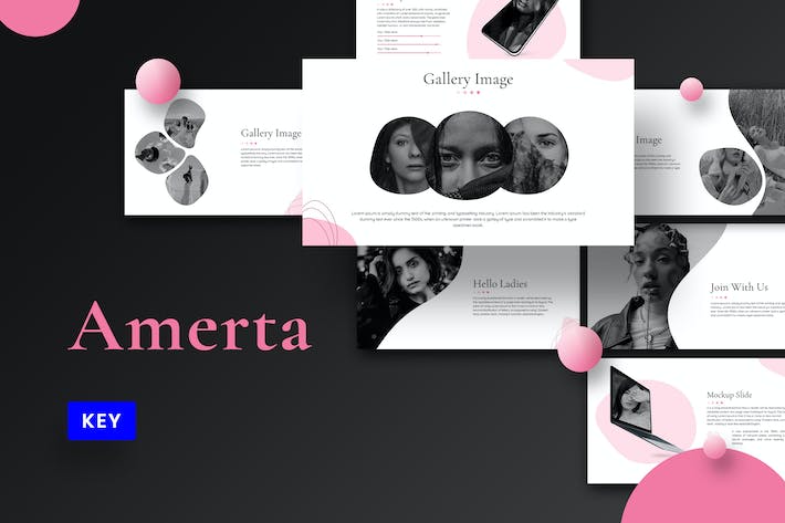 创意时尚女性主题keynote模板 - 顶尖PPT