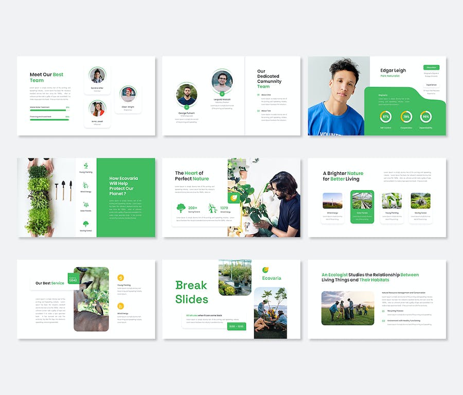 生态环境保护绿色可持续发展PPT模板 - 顶尖PPT