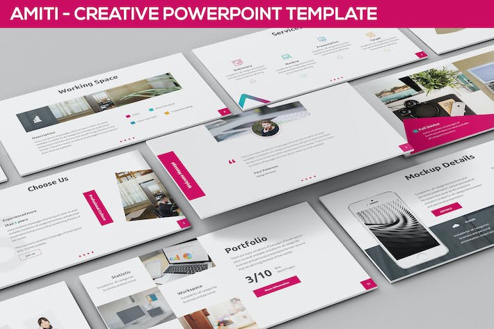 创意设计作品集视觉展示PPT模板 - 顶尖PPT