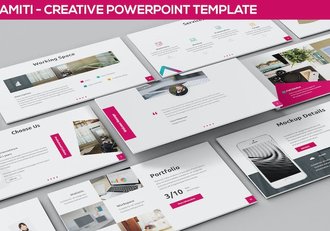 创意设计作品集视觉展示PPT模板 - 顶尖PPT