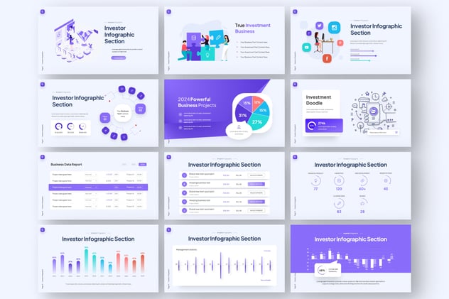 投资者信息图形PPT模板 - 顶尖PPT
