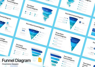 蓝色漏斗信息图形PPT模板 - 顶尖PPT