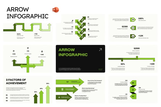箭头流程图形PPT模板 - 顶尖PPT