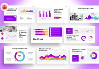 条形图信息图表数据可视化PPT模板 - 顶尖PPT