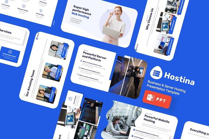 主机服务器业务介绍展示PPT模板 - 顶尖PPT