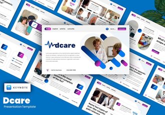 蓝白色医疗卫生主题Keynote演示模板 - 顶尖PPT