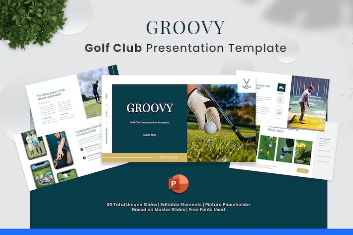 高尔夫球杆品牌推广展示PPT模板 - 顶尖PPT