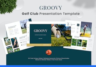 高尔夫球杆品牌推广展示PPT模板 - 顶尖PPT