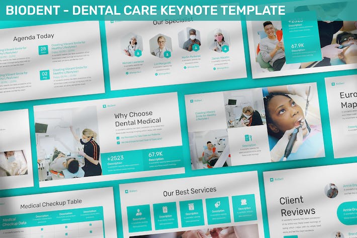 生物医学医疗牙科护理keynote模板 - 顶尖PPT