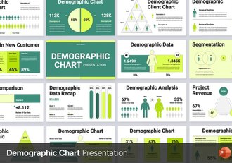 人口统计图表信息展示PPT模板 - 顶尖PPT