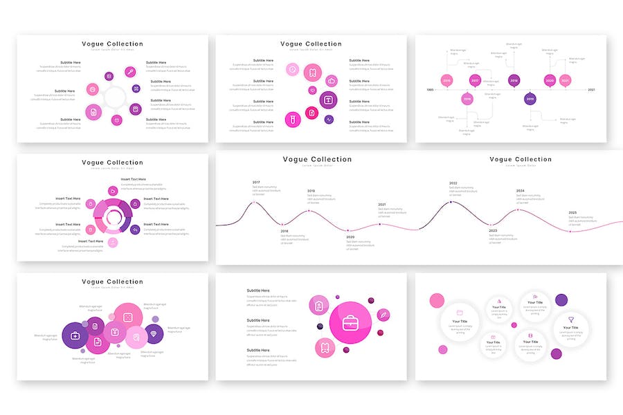 圆形循环图形要点信息图形图表PPT模板 - 顶尖PPT