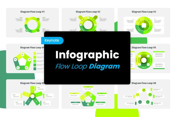 圆形流程循环图形keynote模板 - 顶尖PPT
