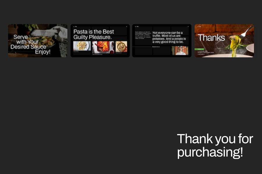 意大利面美食餐厅极简风格Keynote模板 - 顶尖PPT