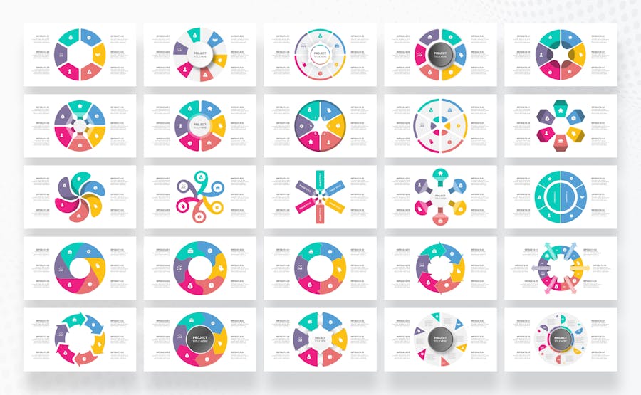 6个步骤周期信息图形keynote模板 - 顶尖PPT
