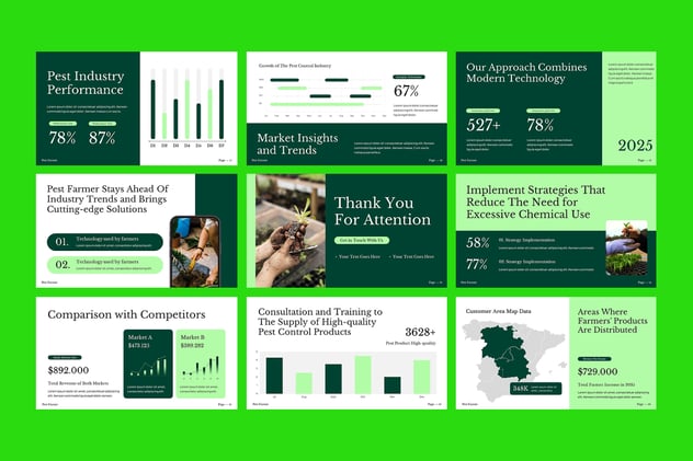 农业技术推广农场害虫防治方案PPT模板 - 顶尖PPT