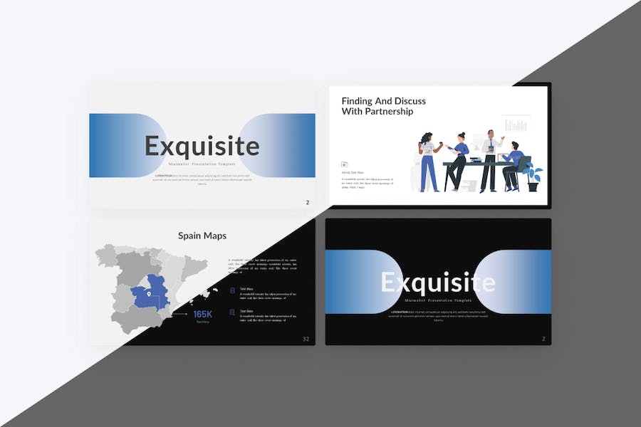 精致极简商务插画企业介绍通用PPT模板 - 顶尖PPT