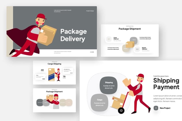 包裹交付信息图形keynote模板 - 顶尖PPT