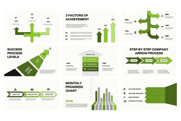 箭头流程图形PPT模板 - 顶尖PPT