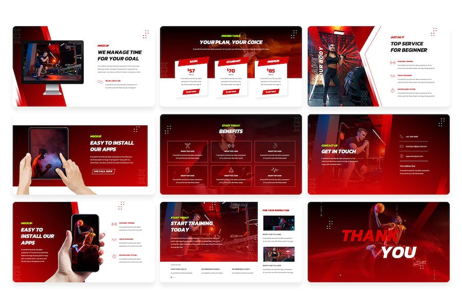 健身运动减肥训练方案Keynote模板 - 顶尖PPT