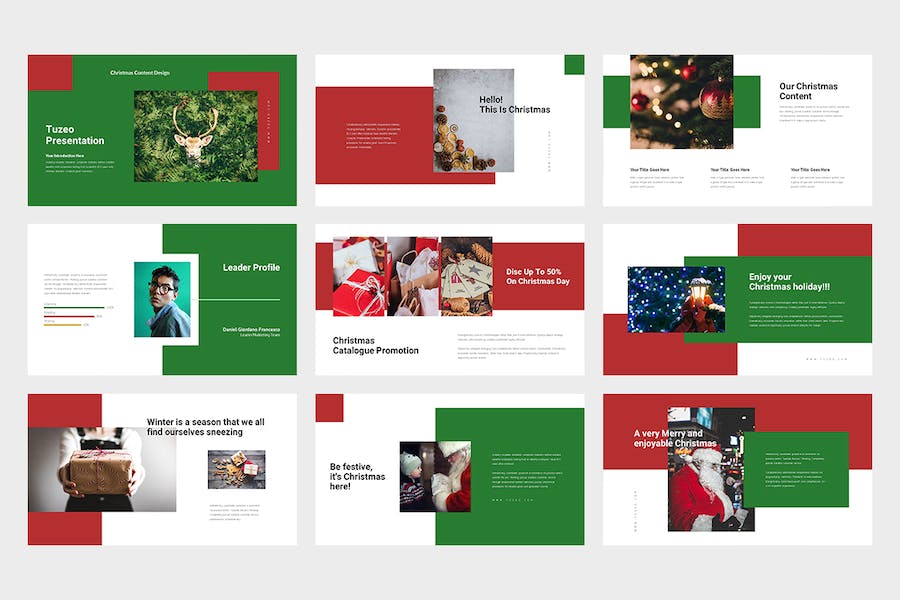 圣诞节活动推广营销宣传Keynote模板 - 顶尖PPT