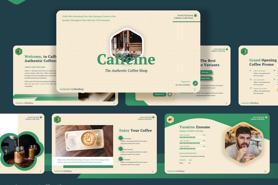 咖啡店铺品牌推广运营PPT模板 - 顶尖PPT