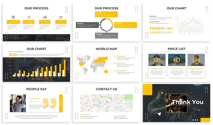 理发店美发店营销推介Keynote模板 - 顶尖PPT