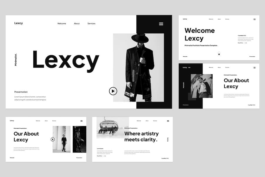 极简商业投资组合讲述展示PPT模板 - 顶尖PPT