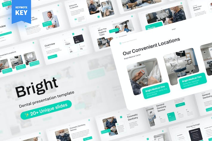 口腔牙科医疗诊疗服务讲座Keynote模板 - 顶尖PPT