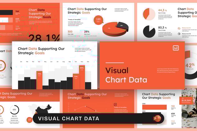 视觉图表数据展示分析PPT模板 - 顶尖PPT