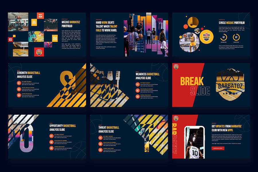篮球体育赛事主题演讲展示Keynote模板 - 顶尖PPT