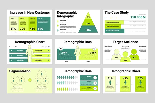 人口统计图表信息展示PPT模板 - 顶尖PPT