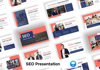 SEO搜索引擎优化报告数据分析Keynote模板 - 顶尖PPT