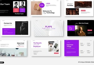 现代优雅企业业务作品集PPT模板 - 顶尖PPT