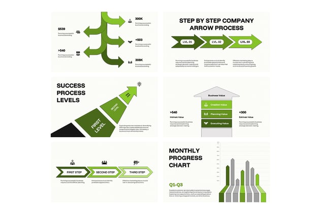 箭头流程图形PPT模板 - 顶尖PPT