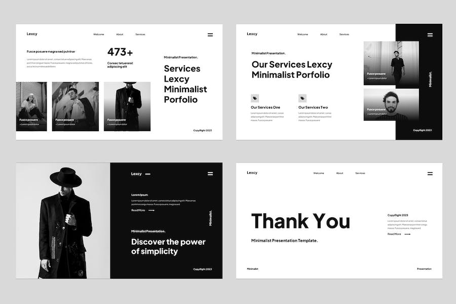 极简商业投资组合讲述展示PPT模板 - 顶尖PPT