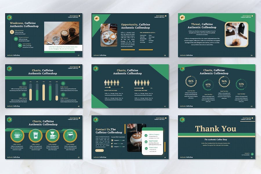 咖啡店铺品牌推广运营PPT模板 - 顶尖PPT