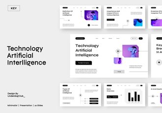 人工智能技术应用解决方案Keynote模板 Retry - 顶尖PPT