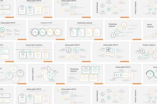 SWOT战略分析框架展示PPT模板 - 顶尖PPT