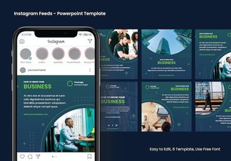 创意社交媒体Instagram内容发布PPT模板 - 顶尖PPT