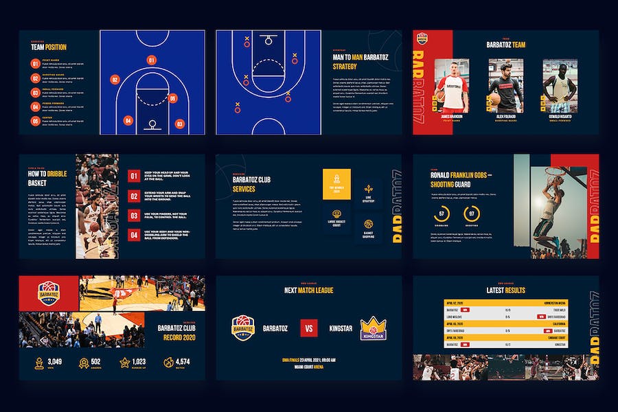 篮球体育赛事主题演讲展示Keynote模板 - 顶尖PPT